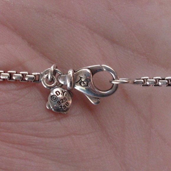 Retired David Yurman  Belmont Curb Necklace- 18K/925 - Adjustable DY Chain - Picture 10 of 12